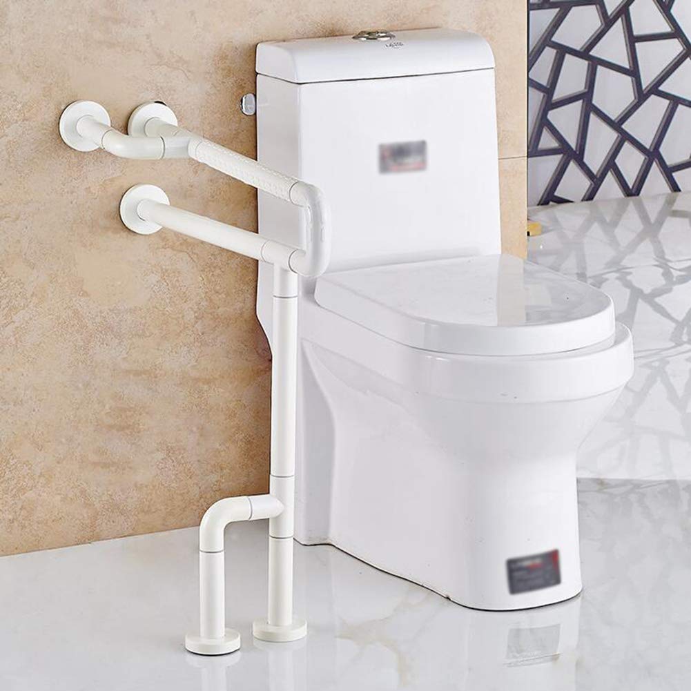 Barras de Apoyo para baño, Barra de Apoyo para Inodoro para discapacitados en Forma de U con Patas, manija de Apoyo de Seguridad para Personas Mayores para baño, Ducha, 60 cm (Blanco)