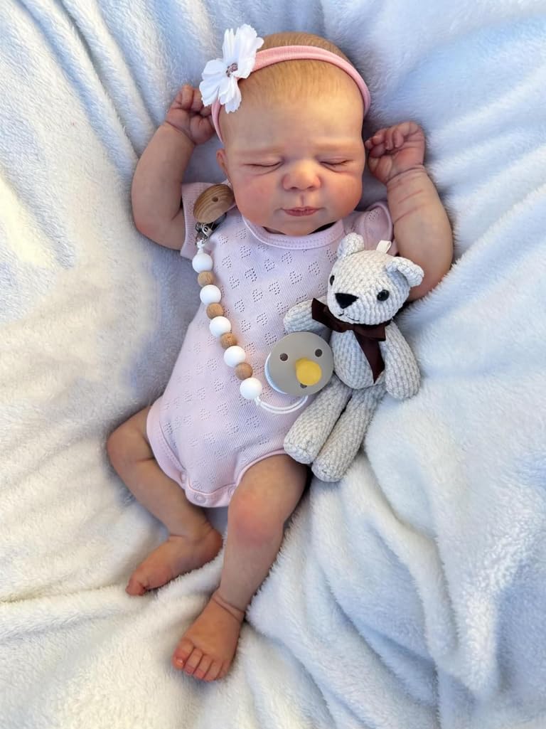 RXDOLL Reborn 18 Zoll Babypuppen für Kinder aus ähnlichem Silikon Vollkörper Lebensechte Babypuppe für Neugeborene Anatomisch korrekt Wasserdicht