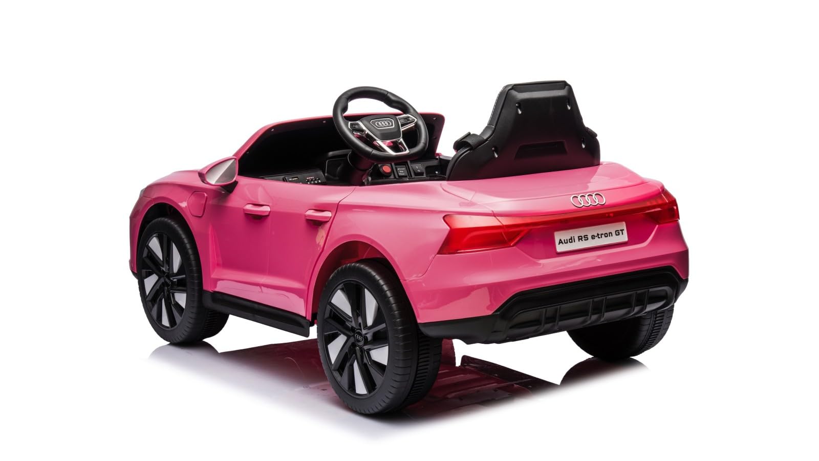 TOYSCAR Macchina Elettrica per Bambini Audi RS e-Tron Auto Elettrica per Bambini Telecomandata Sedile in Pelle Porte Apribili TAPPETINI Inclusi Doppio Motore Elettrico 12V Carico 25 kg (Rosa)