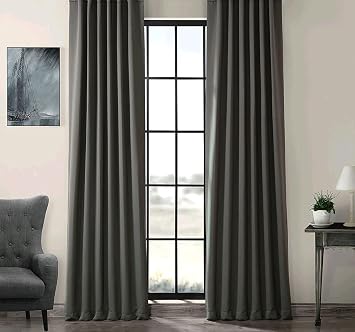 Evdepo Home Karartma Blackout Pilesiz Tek Kanat Fon Perde Koyu Gri 170 x 270 cm