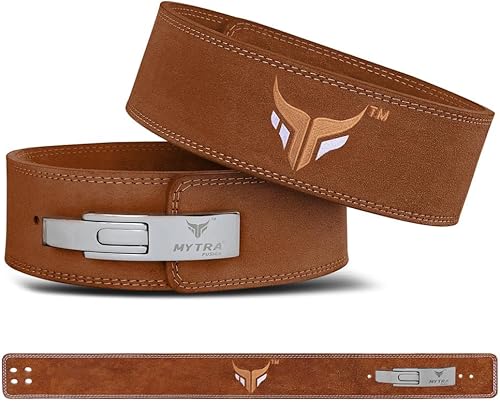 Miniatura 7 de Mytra Fusion Cinturón de levantamiento de pesas para hombres y mujeres, cinturón de gimnasio de 0.394 in de grosor y 4 pulgadas de ancho, cinturón