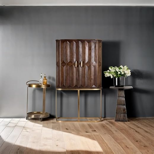 Artsy Modern Bar Cabinet - Dark Brown