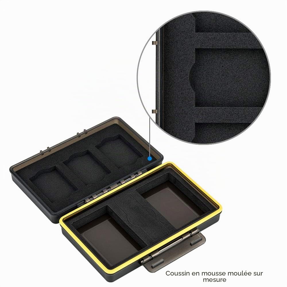 JJC XQD Porte-Cartes pour 3 Cartes XQD CFexpress B avec 2 emplacements pour Batterie d'appareil Photo pour Nikon EN-EL15 EN-EL15a EN-EL15b sur Z9 Z6 Z7 D850 D7500 D810A D810 D800 D750 D7200