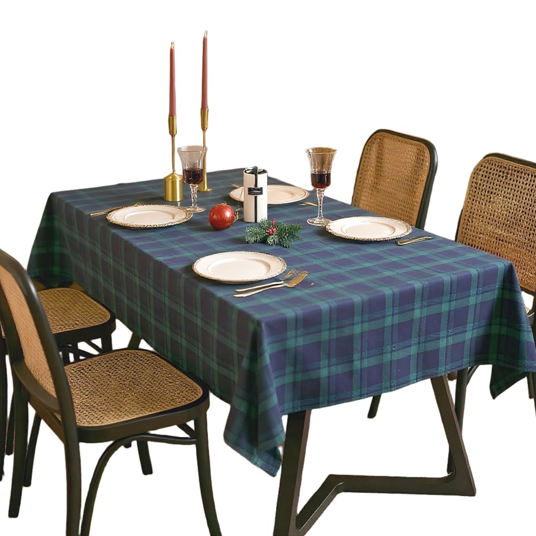 Nappe en tartan de vacances atmosphérique pour repas de Noël en famille