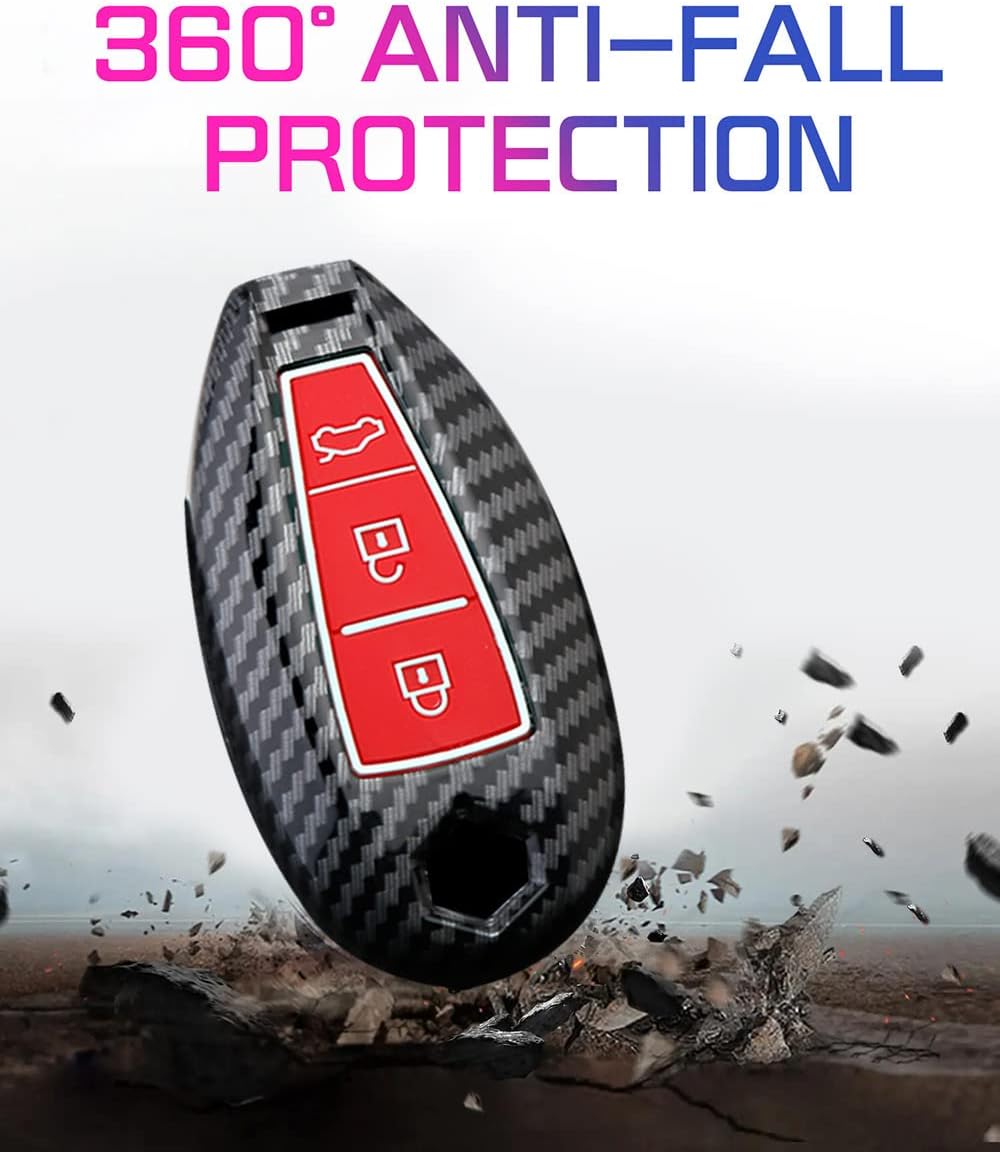 HIBEYO 3 Button Key Fob Cover for Suzuki Vitara Swift Ignis Kizashi SX4 Baleno Ertiga 2016 2017 2018 2019 Accessories ABS+TPU Smart Key Shell Cover with Keychain-(B Type) Black Blue