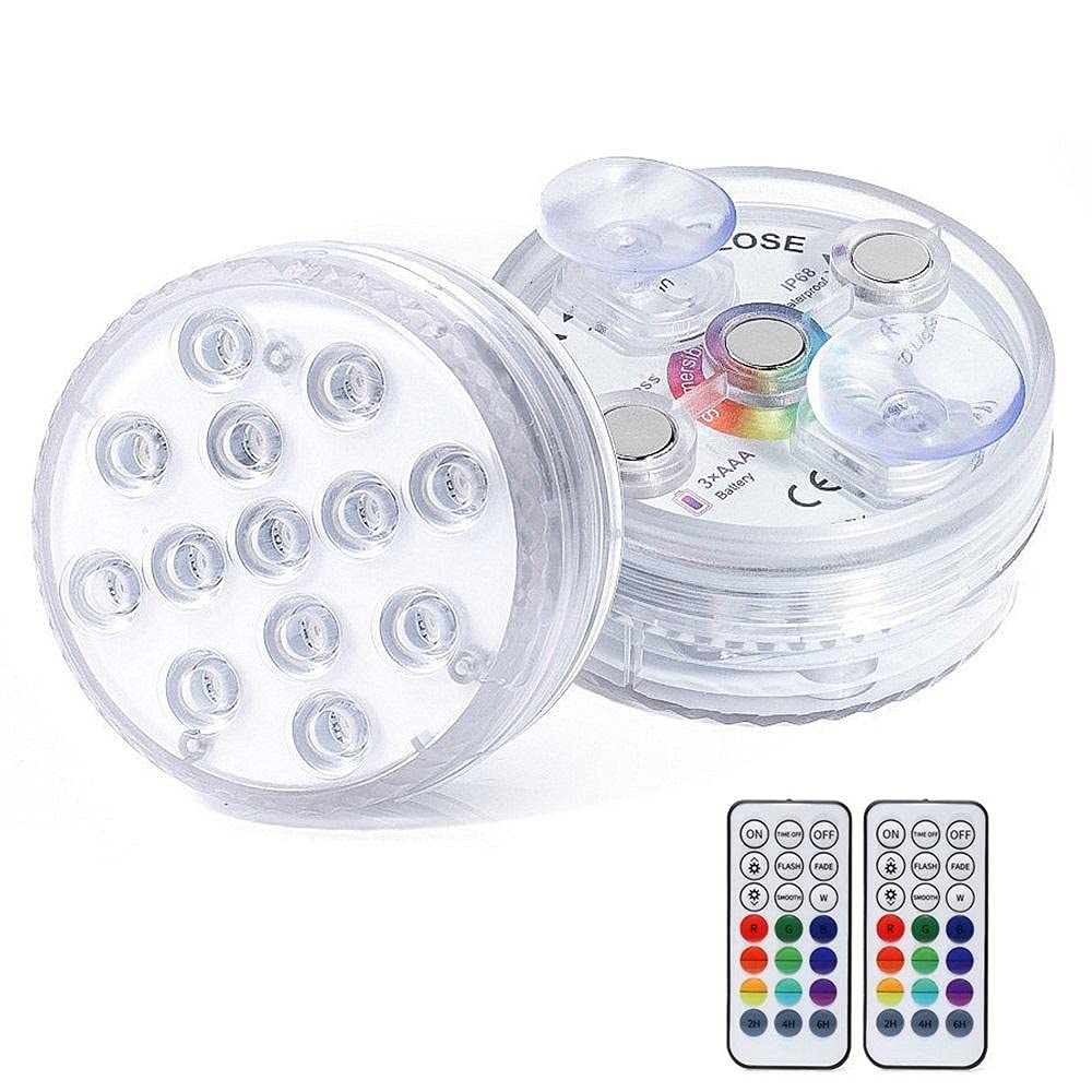 13 LED RGB Sommible Light with Magnete e ventosa Piscina luce sott'acqua acquario stagno notte luce notturna-2 controller lampada 2