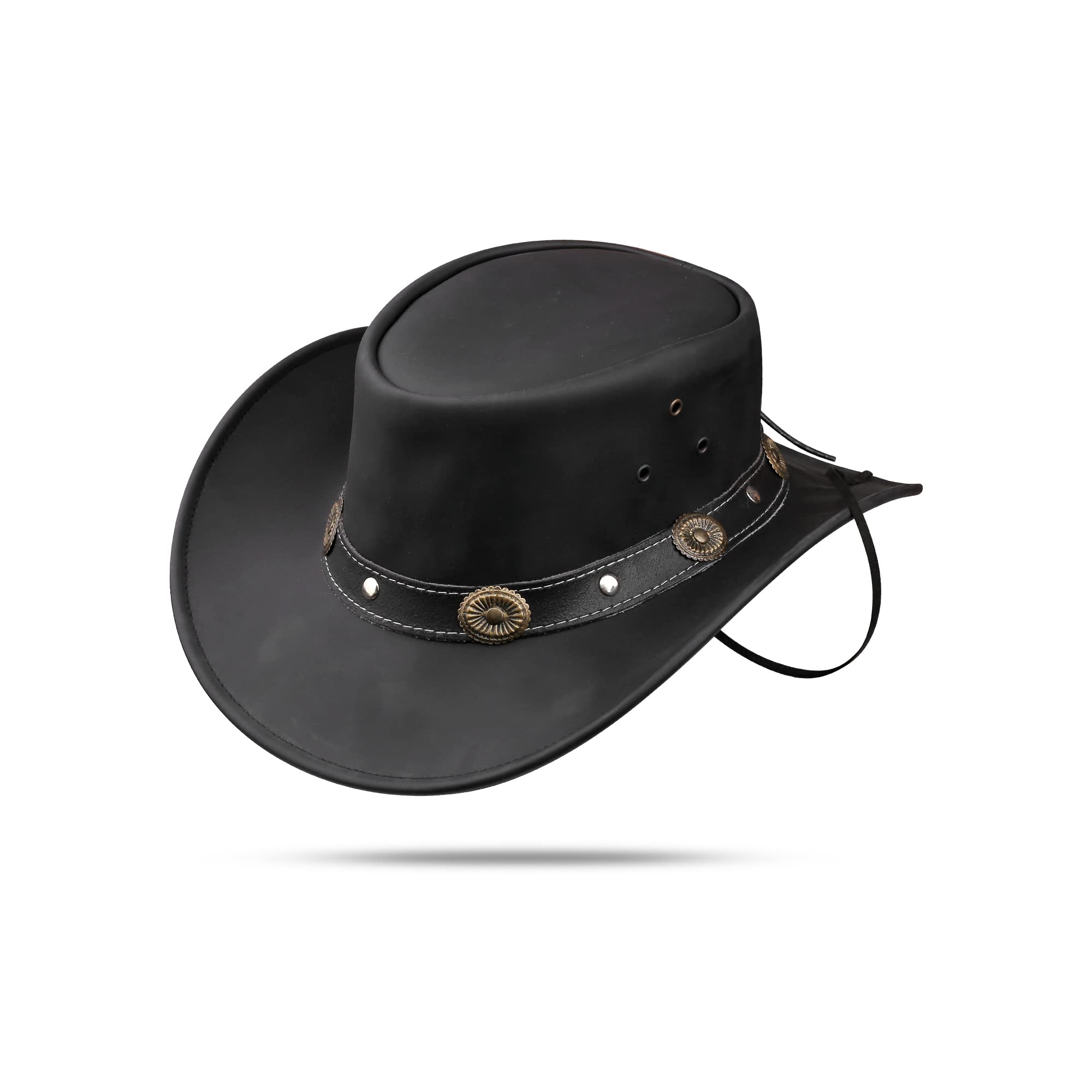 Buy HADZAMShowerproof Leather Cowboy hat Western Hat for rain