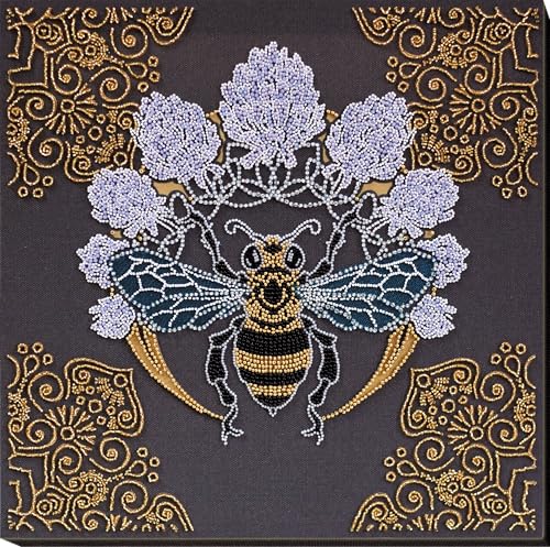 Image of Wizardi Bee in Clover Abris Art Bead Embroidery Kit - Bee in Clover