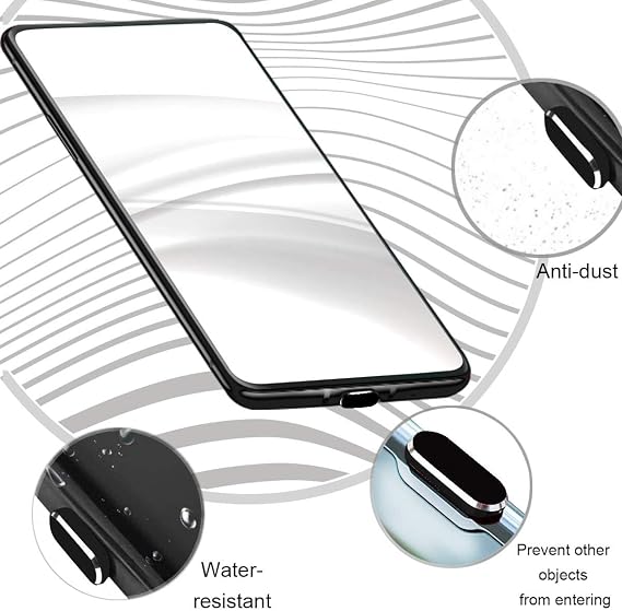 USB C Dust Plugs Charging Port Cover Caps, 2 PCS (Black)