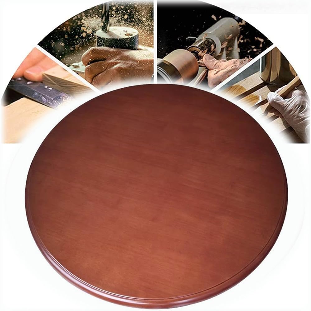 Grande vassoio girevole in noce da 91,4 cm, per tavolo da pranzo, piatto in legno liscio e silenzioso, accessorio da cucina