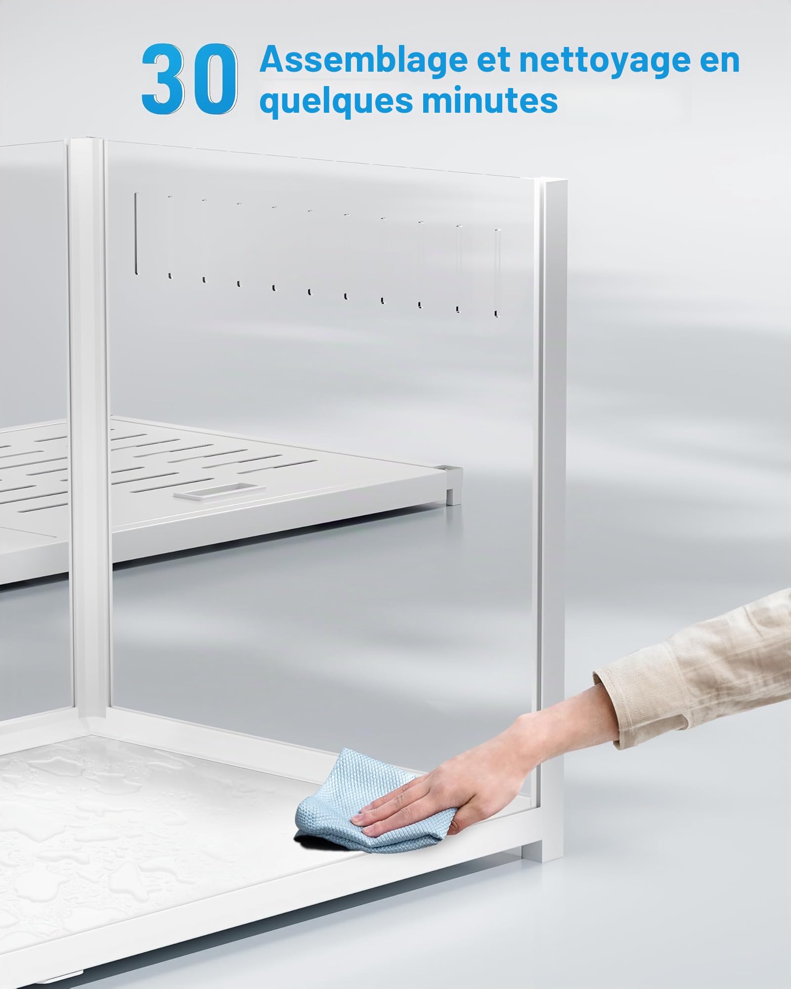 BUCATSTATE Cage pour Hamster 3.0: Grande Cage à Rongeurs 120L x 60W x 62H CM pour Hamster Petits Animaux Rat Gerbille Souris (Blanc)