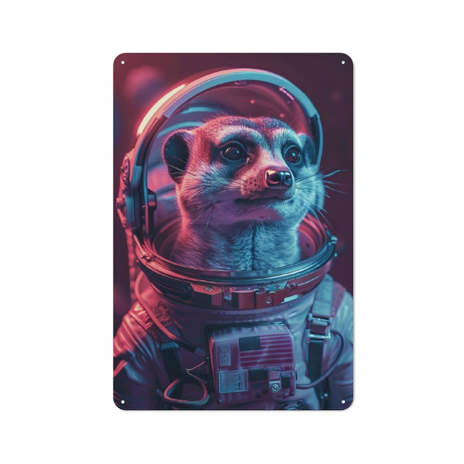 Junmoney Meerkat Rustic Tin Wall Plaque 30X20cm For Café Or Restaurant, For Kitchen, Dining Room And Home Bar Wall Decor
