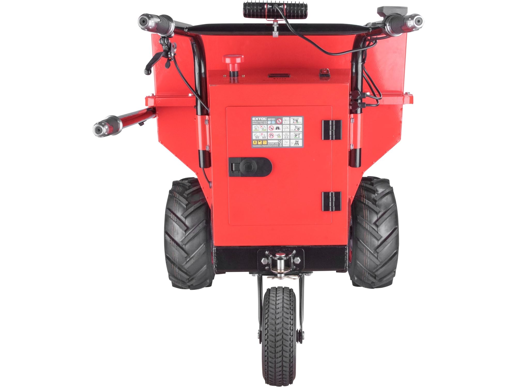 Brouette électrique avec batterie | Dumper avec cavité de 200 l | Charge maximale 400 kg | 54 V Li-Ion avec 15 Ah