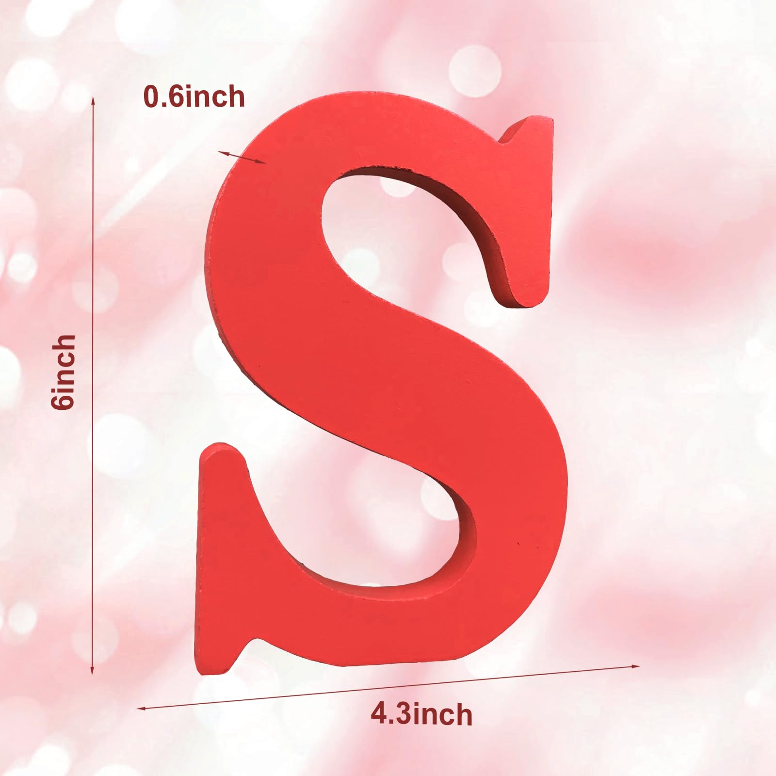 AOCEAN Letras de madera roja de 6 pulgadas sin terminar para decoración de pared, letras decorativas de pie, decoración de tablero para manualidades, proyectos de fiesta en el hogar (S)