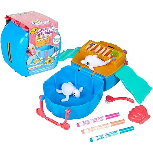 Crayola Scribble Scrubbie Pets, Ocean Animals Playset, Color & Wash Creative Toy, Gift for Kids, Age 3-6