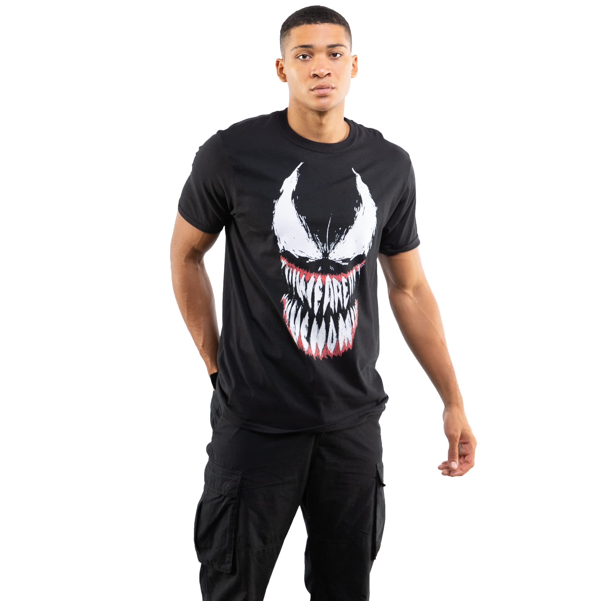 Marvel Venom Teeth T-Shirt Black Cotton Mens S