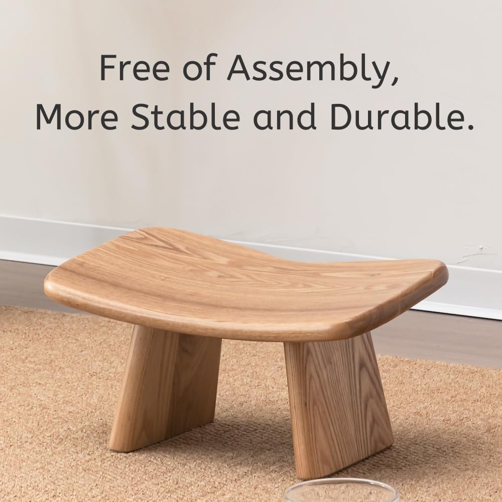 Ergonomic Butterfly Meditation Bench - No Assembly Required Wooden Kneeling Stool for Yoga & Prayer, Comfortable Seiza Seat for Mindfulness & Relaxation