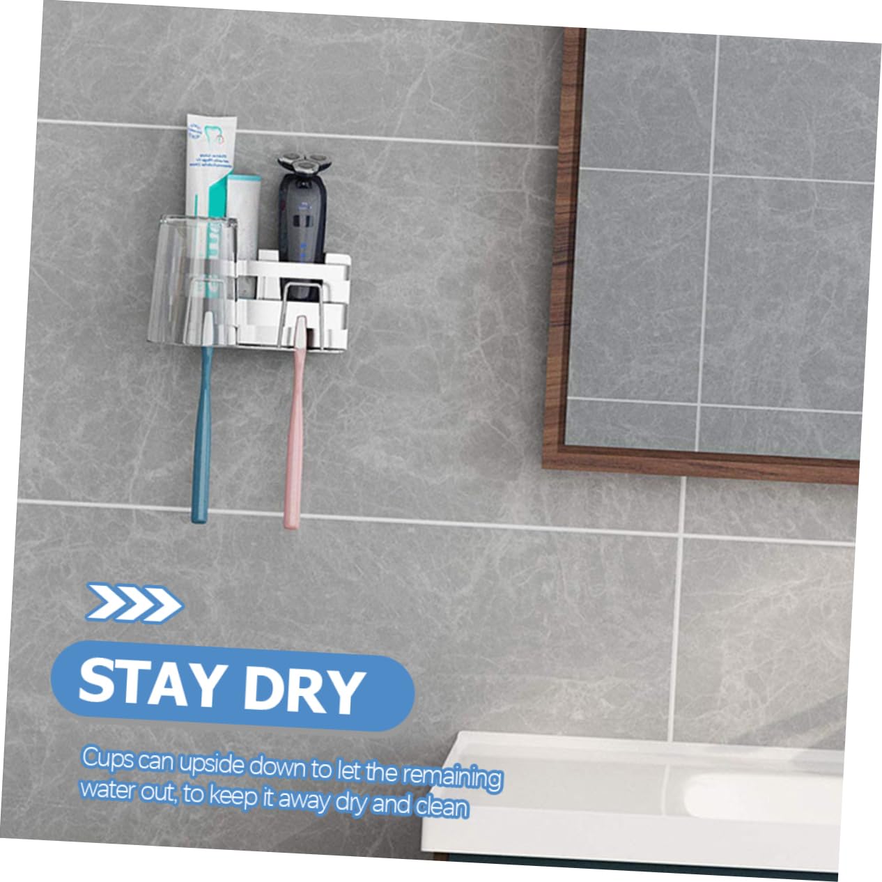 Supporto da Parete per Bagno in Acciaio Inox per Spazzolini