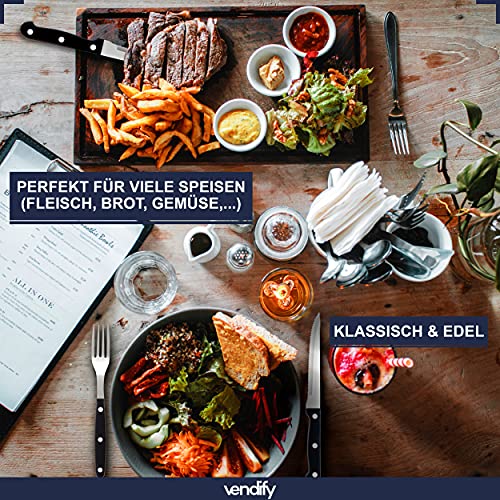 Foto von vendify® Steakmesser 6er-Set - Pizzamesser Spülmaschinenfest aus Edelstahl