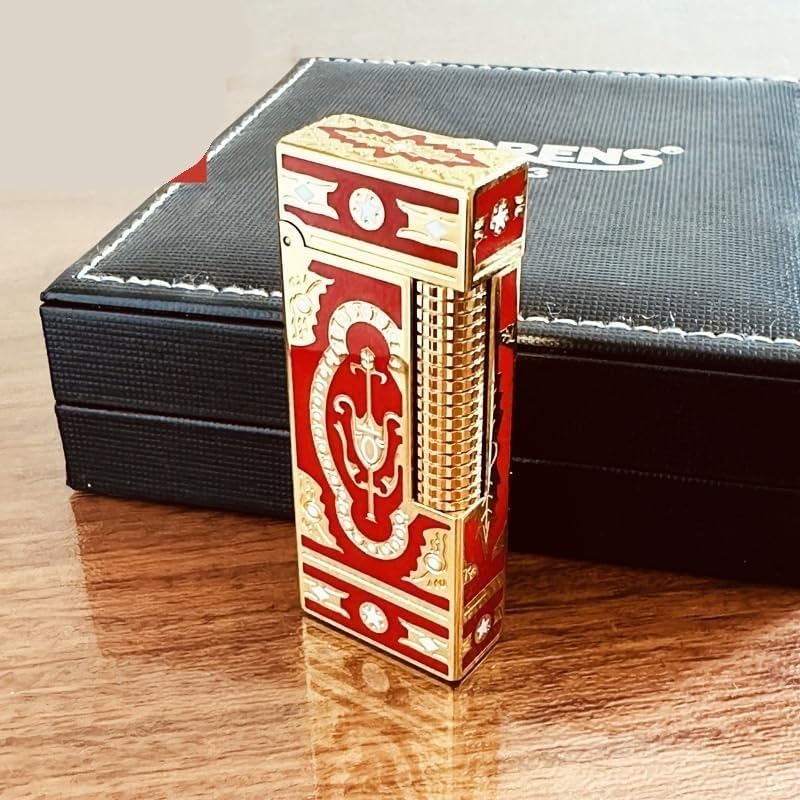 Encendedor clásico de metal grabado a mano de latón miniatura 3