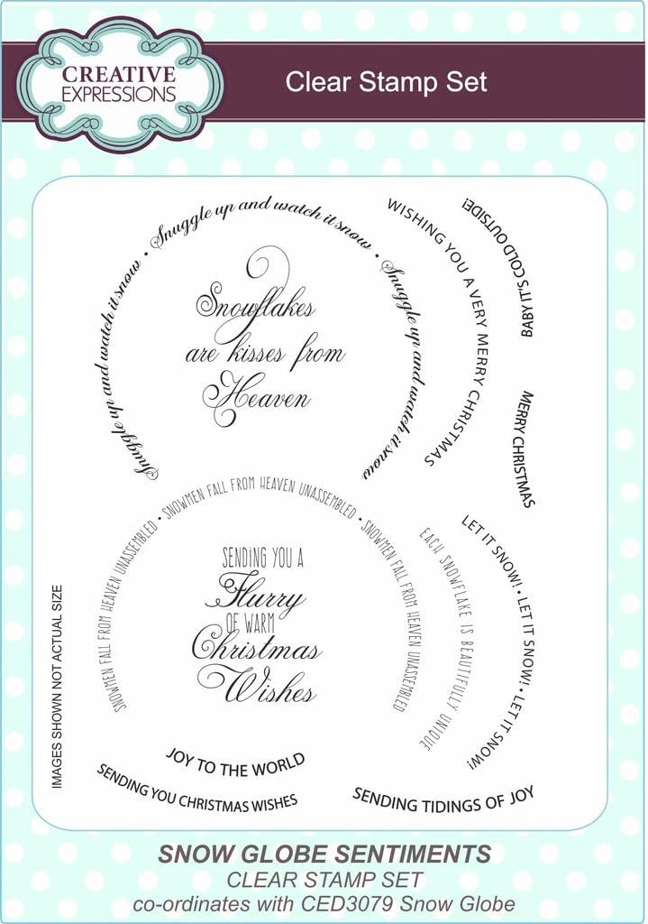 Creative Expressions - Snow Globe Sentiments Card Craft Clear Stamp Set