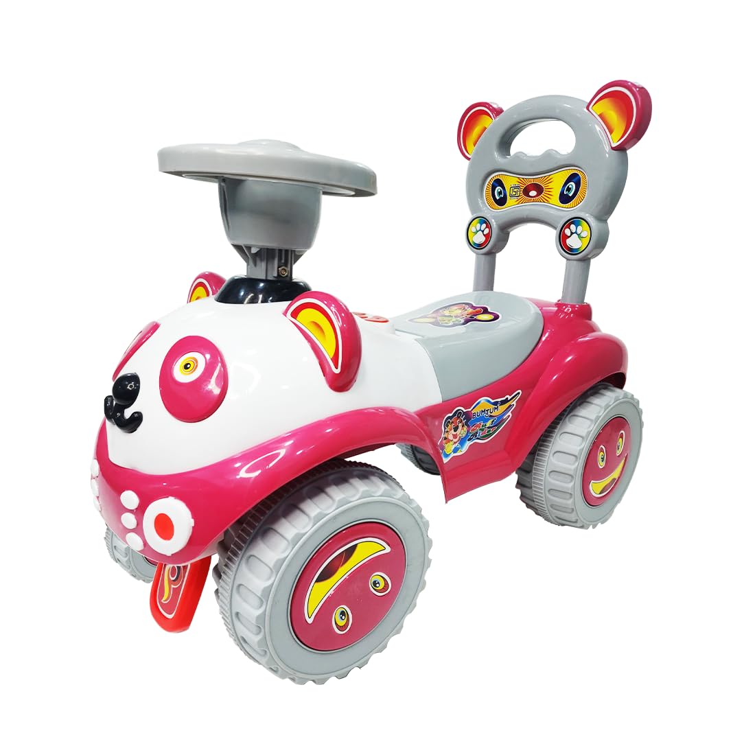 BUMTUM Baby Ruff Rider Push Car with Backrest Musical Horn Toy | Ride-On Car Suitable for Kids Boys & Girls (Pink) (B0CN19N7D9) Amazon Price History, Amazon Price Tracker