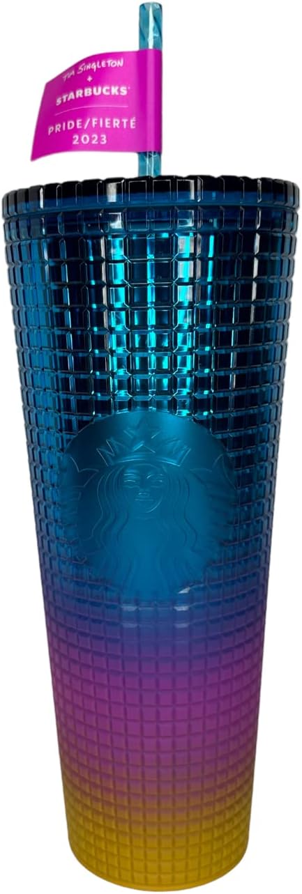 Starbucks Tumbler Tim Singleton Rainbow Grid Gradient Ombre - Venti 24oz - Summer 2023