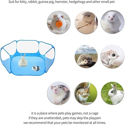 Small Animal Playpen, BNGGOGO Foldable Pet Puppy Playpen, Play Tent Outdoor Indoor Fence for Guinea Pig, Rabbits, Hamster, Chinchillas Hedgehogs - Image 2