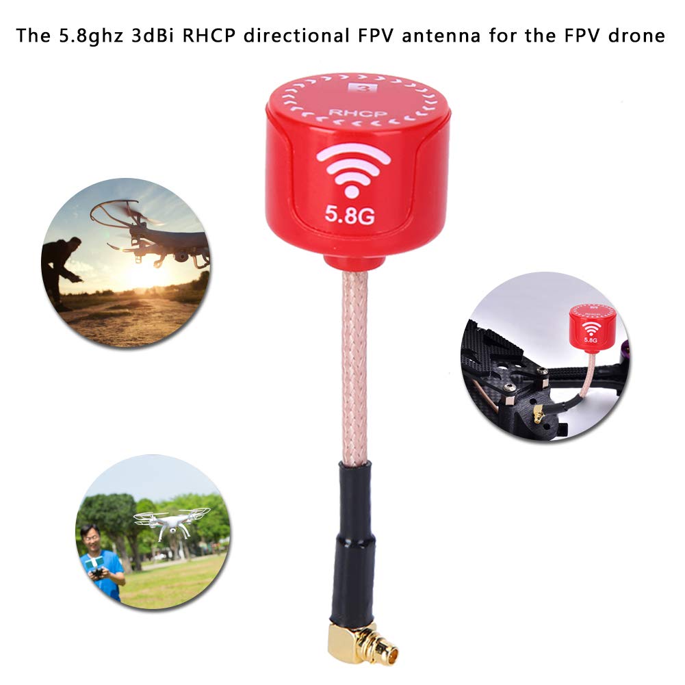 Jeanoko RHCP Antenna, Bendable Low Feeder Loss High Gain RC Drone Antenna 100MHz Bandwidth for FPV Racing Drone(MMCX Elbow)
