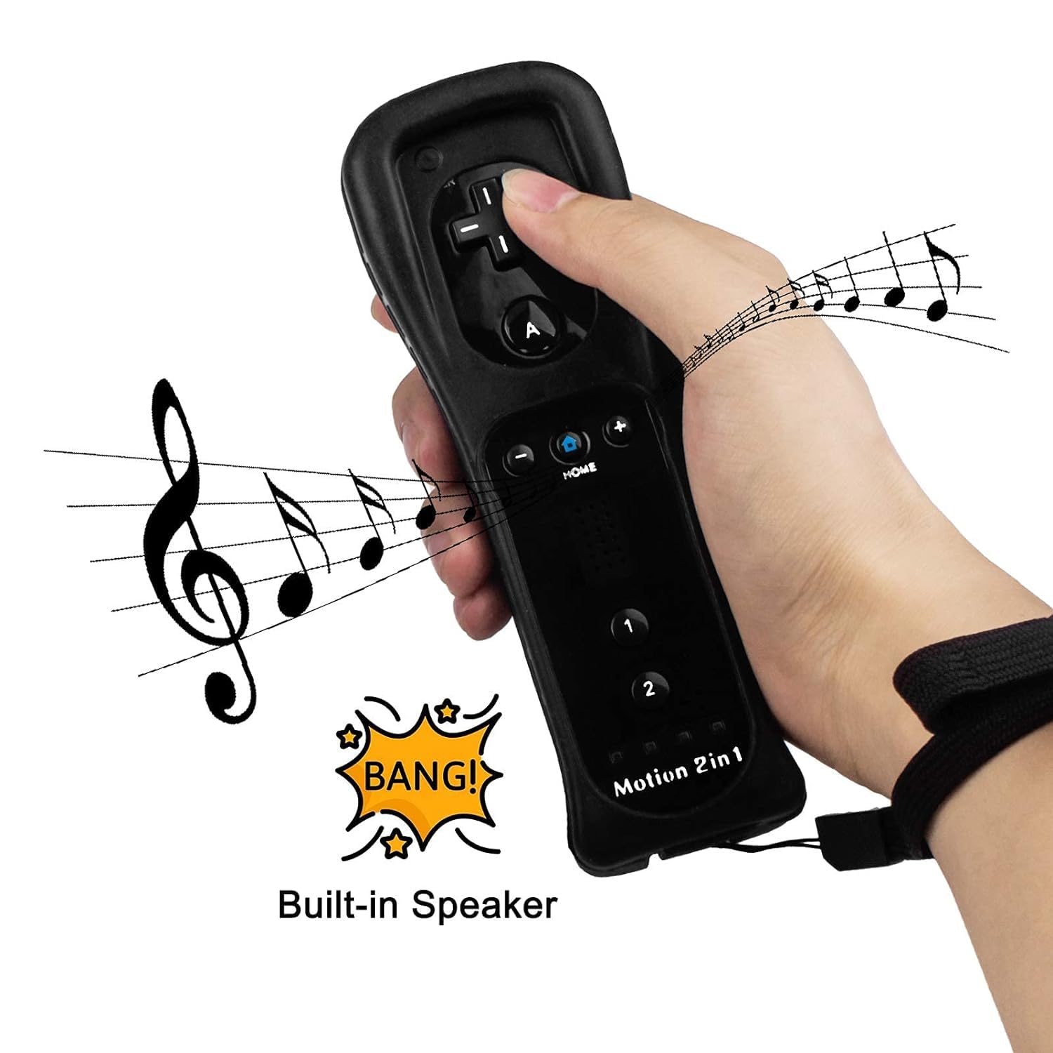 TechKen 2 Pièce Manette Linker Wii avec Motion Plus,Contrôleur Wii Télécommande Controller Wii Remote Motion Plus Intégré avec Étui en Silicone Dragonne pour Wii