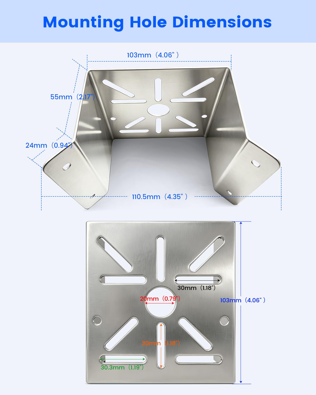 Robuste Sicherheitskamera-Eckhalterung, Universal-Edelstahl-Wandhalterung für Innen- und Außenbereich, für Überwachungskameras, Mini-Dome- und PTZ-Kameras
