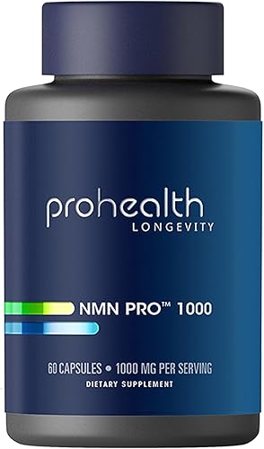 ProHealth Longevity NMN Pro 1000 - Absorción mejorada - Marca Uthever, estabilizada, ultrapura, grado farmacéutico NMN para aumentar NAD+ (60
