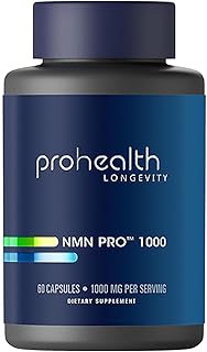 ProHealth Longevity NMN Pro 1000 – Nicotinamide Mononucleotide Supplement for Cellular Health, Energy & Longevity, 1000mg per Serving, 60 Capsules, High Potency NMN Supplement