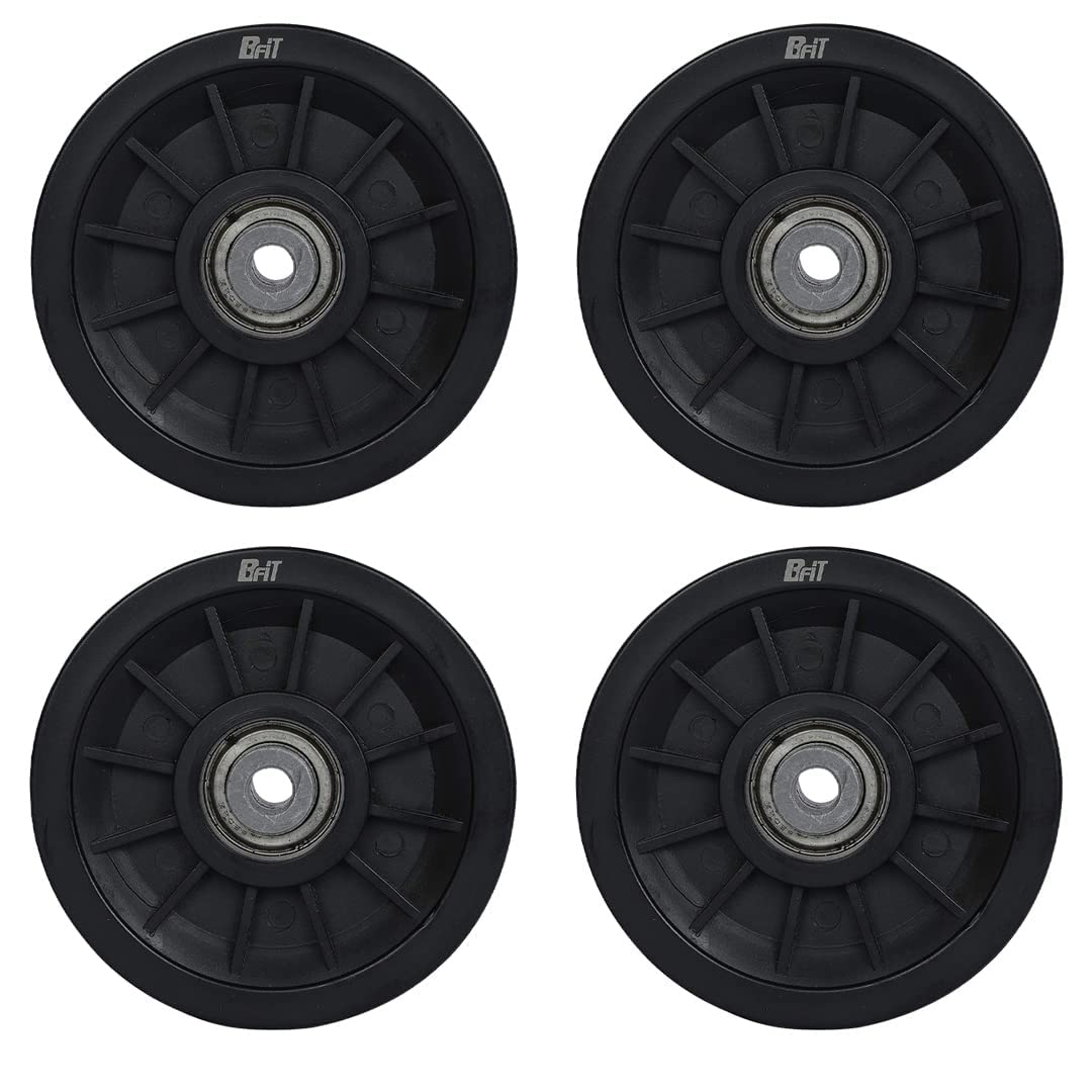 B Fit ABS Plastic Gym Pulley 110 MM with inbuilt Bearing and Bush- Heavy Duty Wheel Cable Gym Fitness Equipment Replacement (4 Pcs)-image-4
