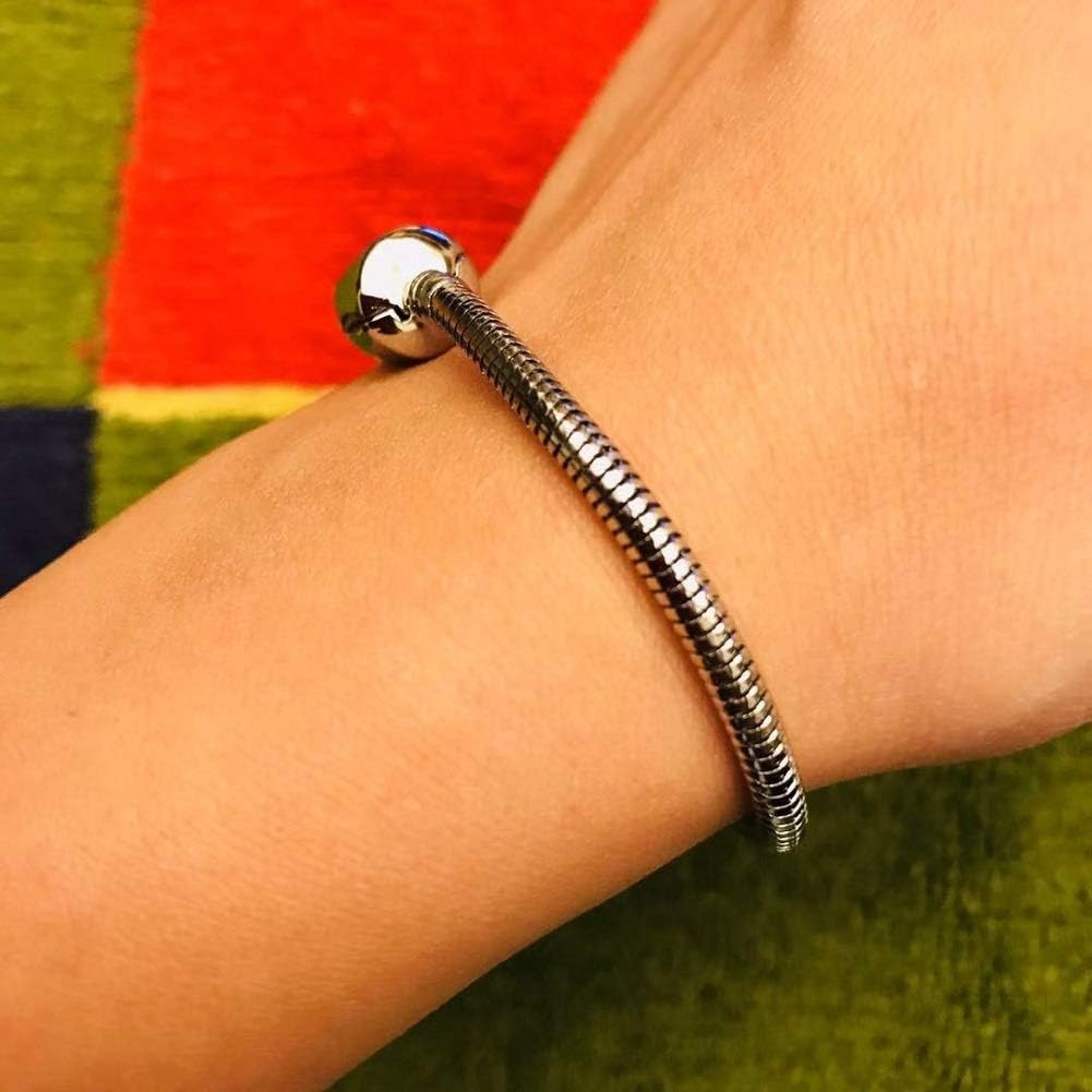 JMQJewelry Snake Chain Bracelet Charm for Lobster Clasp Womens Beads Charms Fits Pandora Bracelets Christmas Mothers Graduation Day