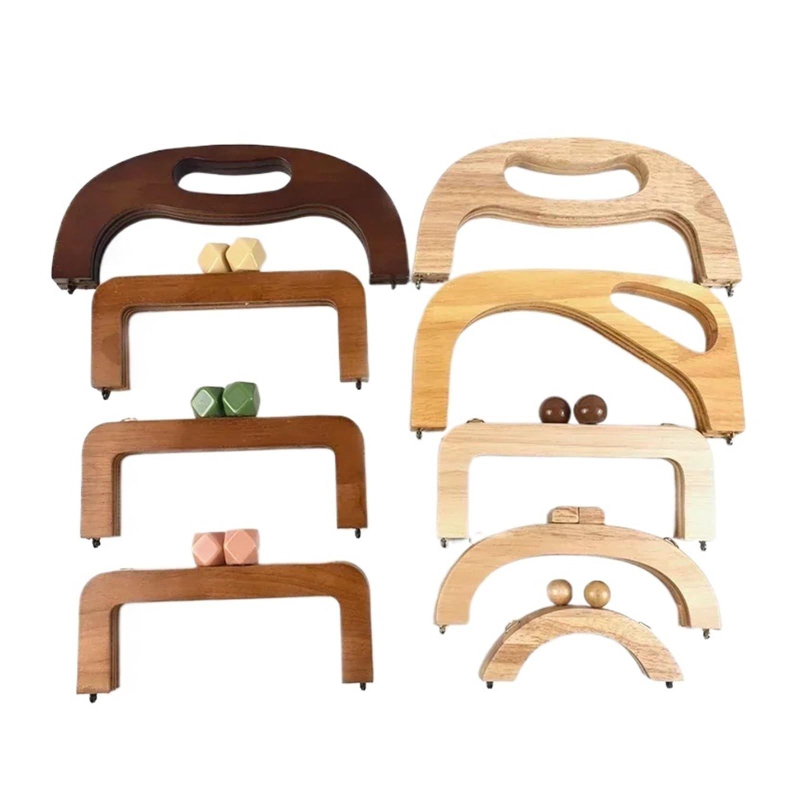 Manici for Borse in Legno con staffe di Chiusura