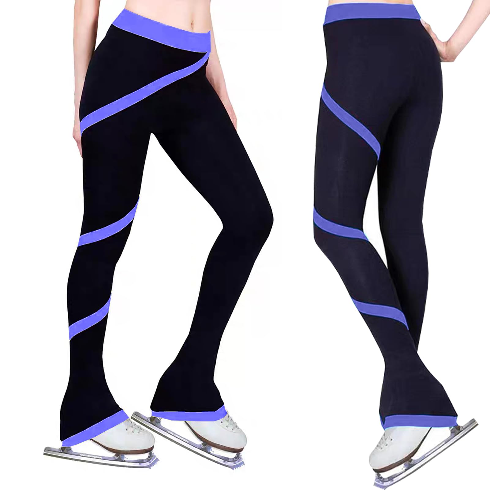 Pantalones Patinaje ArtíStico para NiñAs,Pantalones Entrenamiento Patinaje Transpirables Alta Elasticidad, Pantalones TéRmicos Cepillados