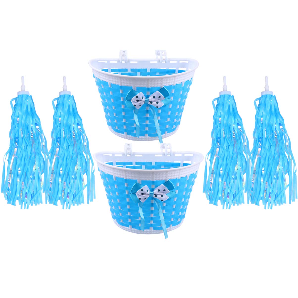 BESPORTBLE 6pcs Bike Handlebar Streamers Basket Set Bike Decoration Bike Accessories for Children Kids Girl