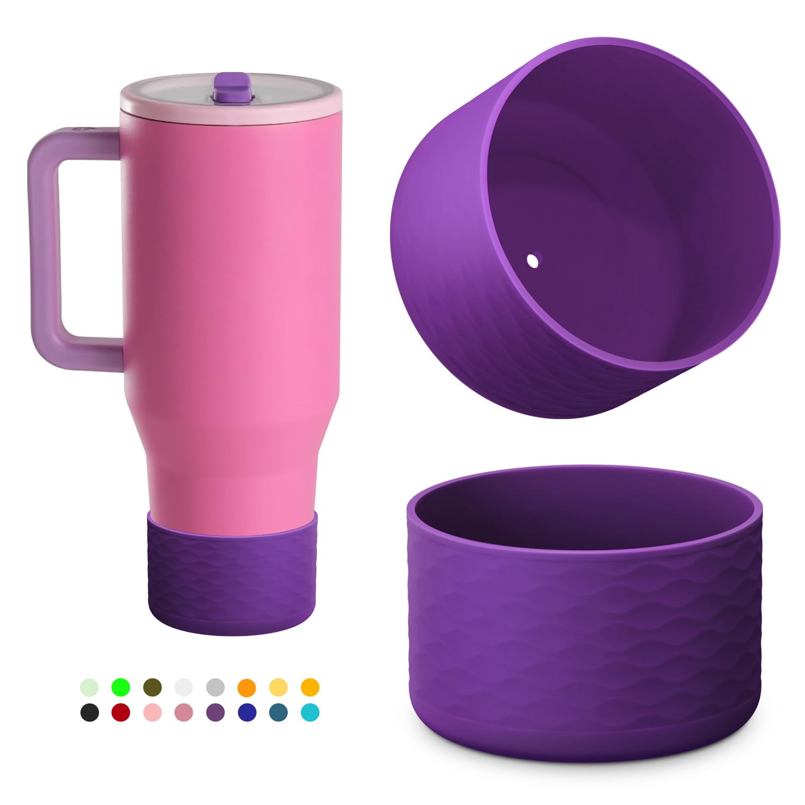 yoelike 2 PCS Silicone Boot for Hydrojug Traveler 40 oz Tumbler, Anti-Slip Protective Sleeve for Hydrojug Stainless Steel Tumbler, Bottom Bumper Cover