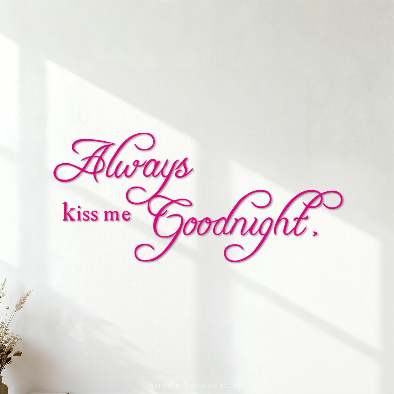 Lettering Stickers Always Kiss Me Goodnight 53x118.4cm Art Decoration Rosered