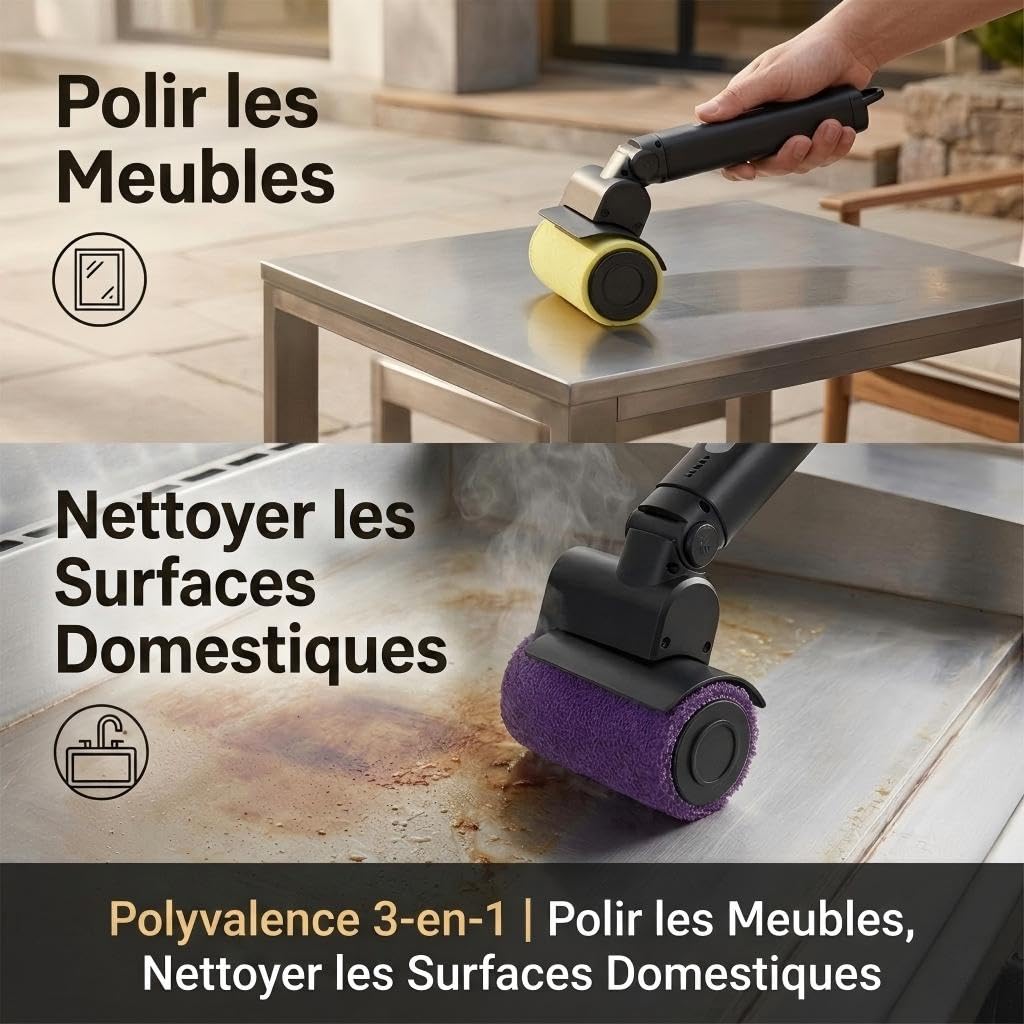 Têtes de Rechange pour Brosse de Barbecue électrique – Comprend Une tête de Brosse métallique en Acier Inoxydable, Un Tampon de Polissage et Un Tampon à récurer – Compatible avec Le modèle LZ-8054A