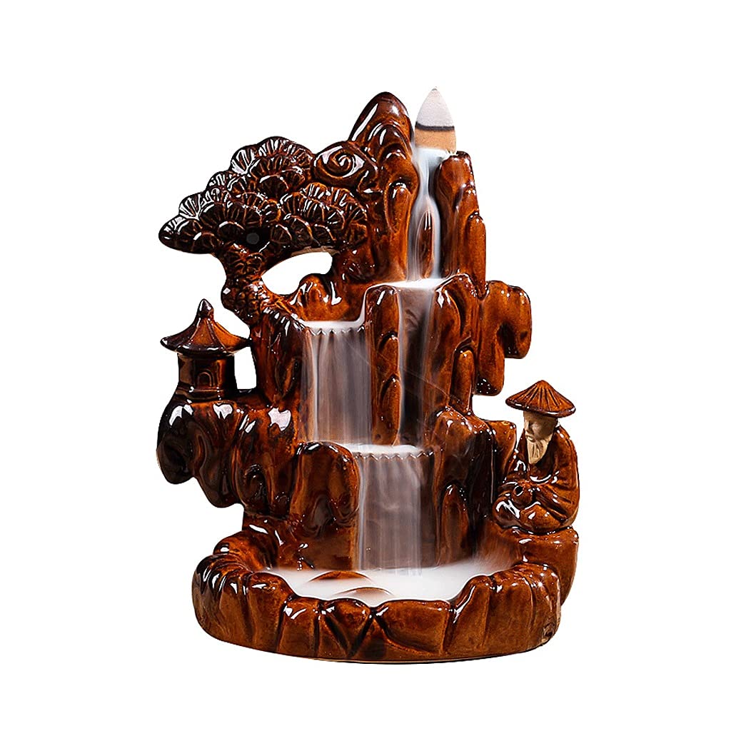 Incense Holder الروائح الروائح الحلي تراجع البخور الموقد السيراميك شلال البخور الموقد لمركز ديكور المنزل Insense Burner (Color : A)