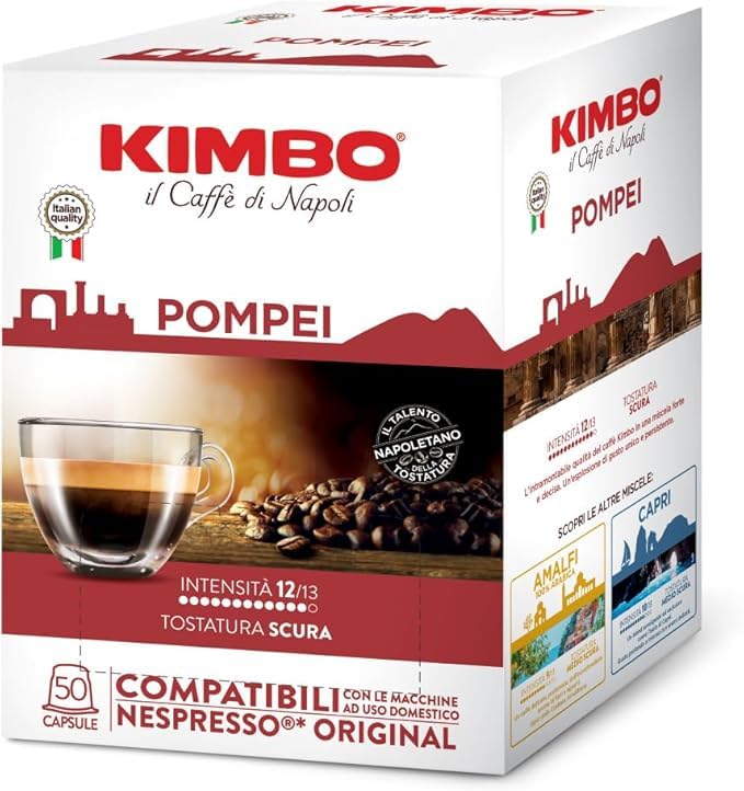 300 Capsule KIMBO Caffè Espresso Le Meraviglie del Gusto - Miscela POMPEI Napoli – compatibili con macchine sistema Nespresso -