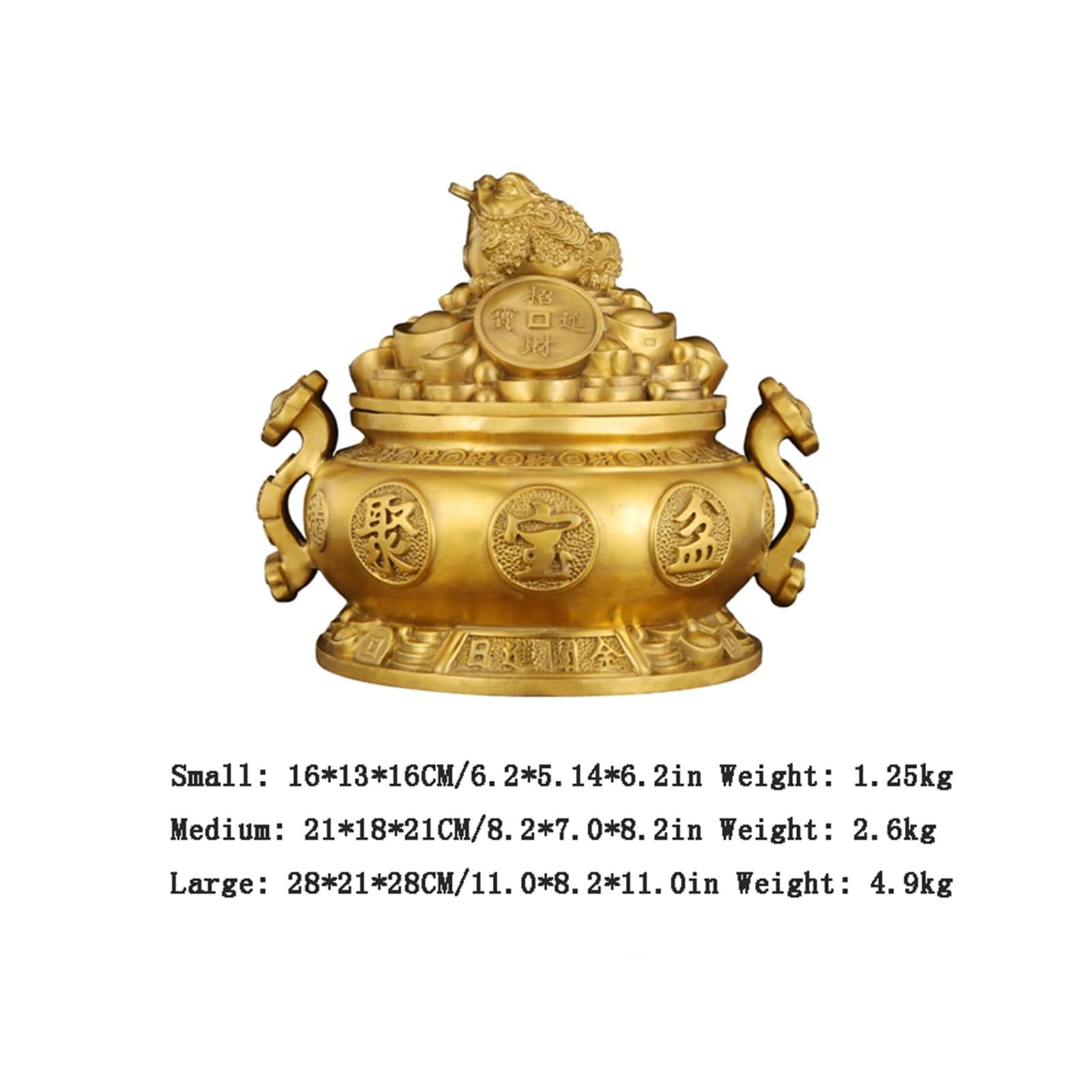 Statuen Ornament Feng Shui Geld-Glücksfrosch, chinesischer Glücksbringer for Wohlstand, Heimdekoration, Münzgeld, Glücksfrosch, chinesischer Glücksbringer for Wohlstand Feng Shui-Dekoration ( Size : S