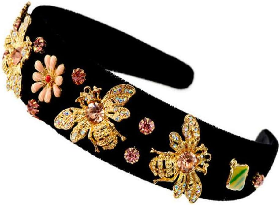 Colygamala Retro European Baroque Hair Accessories Gold Bee Headband