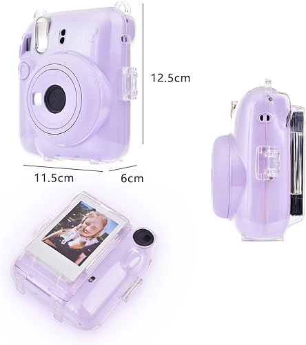 Miniatura 3 de Rieibi Funda transparente compatible con Fuji Instax Mini 12, funda de transporte para cámara instantánea Fujifilm Instax Mini 12 con bolsillo de