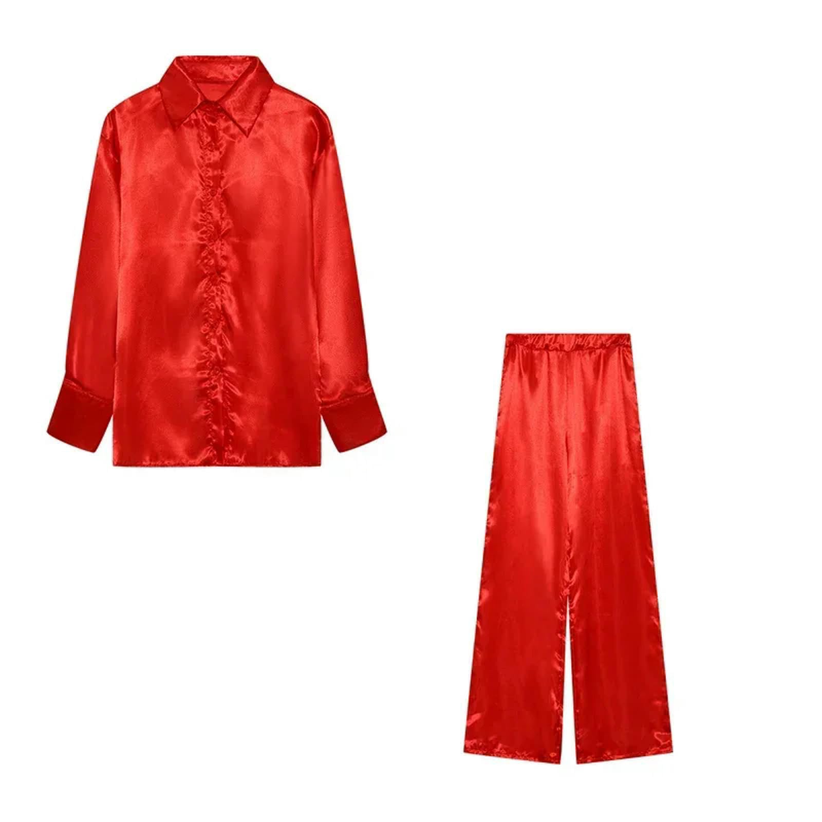 Costume décontracté ample rouge XL fini les vêtements serrés avec cet ensemble