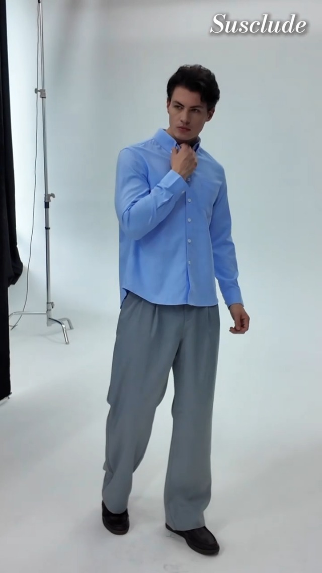 Susclude Wide Leg Dress Pants for Men Baggy Pleated Mens Casual