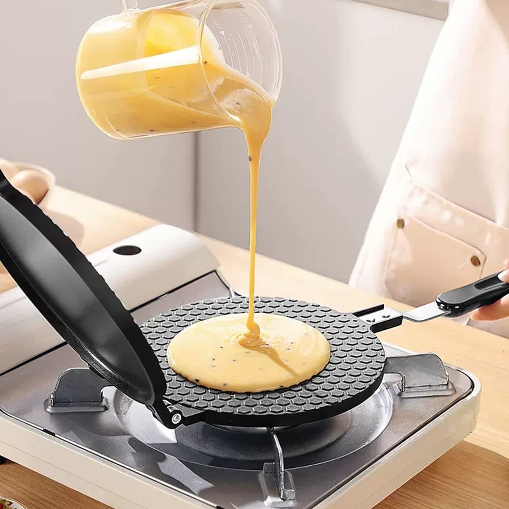 Cono Gelato Waffel Piastra Cono Crêpière Pan per Croccante Frittata - Favo d'ape