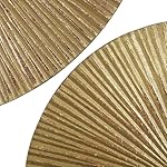 CosmoLiving by Cosmopolitan Wooden Plate Home Wall Decor Carved Radial Wall Sculpture, Set of 3 Wall Art 24", 20", 16"H, Gold - Image 4